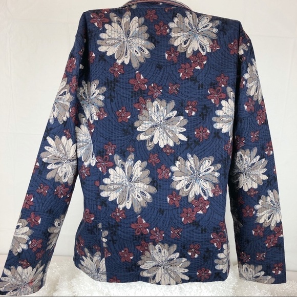 Coldwater Creek Reversible Blue Tan Wine Jacket Size P Med - Picture 3 of 7